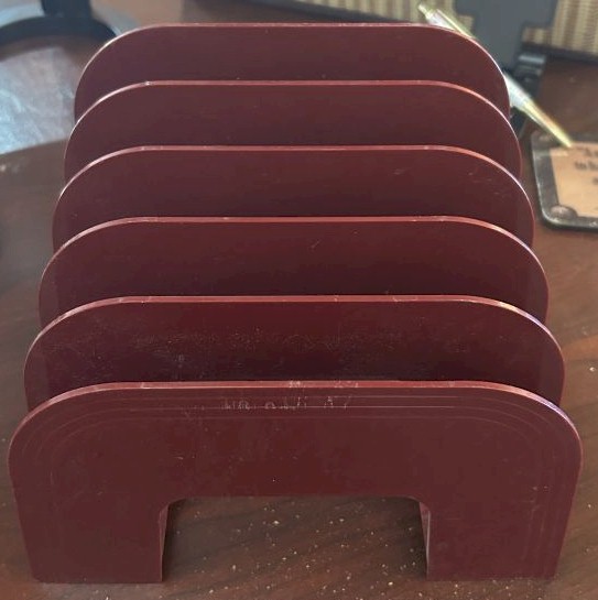 Vintage Red Metal File Sorter