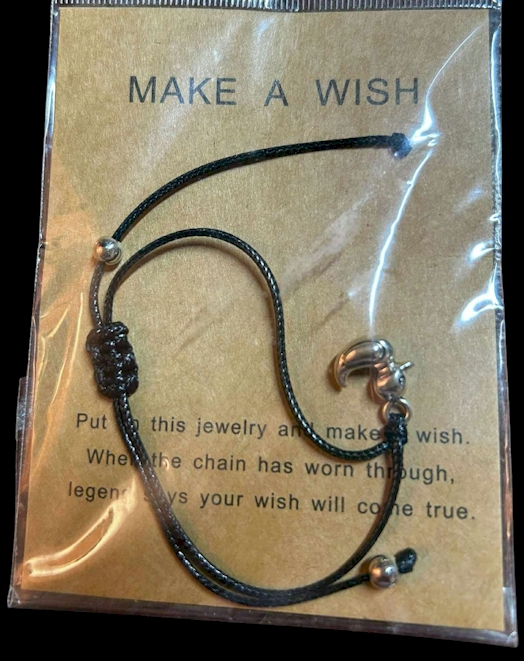 “Make a Wish” Duck Charm Bracelet – Adjustable Cord – New in Package