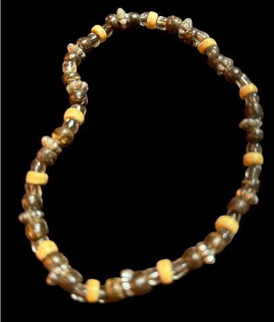 Brown and Amber Beaded Stretch Bracelet – Natural Earth Tone Design