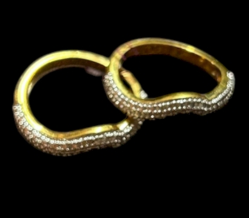 Gold-Tone Double Band Ring Set