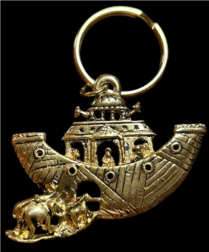 Gold-Tone Noah’s Ark Keychain