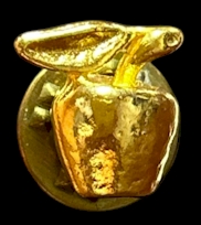 Gold-Tone Apple Lapel Pin