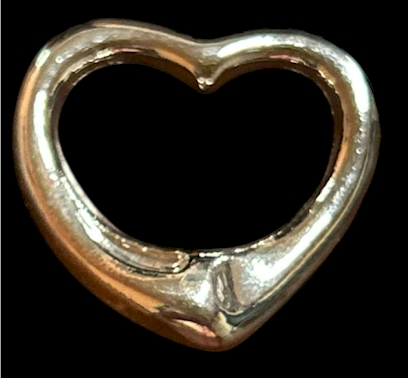 Silver-Tone Open Heart Necklace Pendant