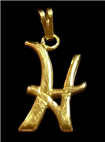 Gold-Tone Letter “H” Necklace Pendant Monogram