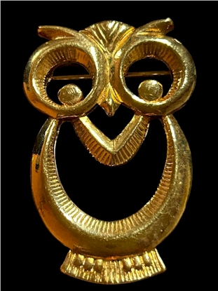 Gold-Tone Modern Owl Pin