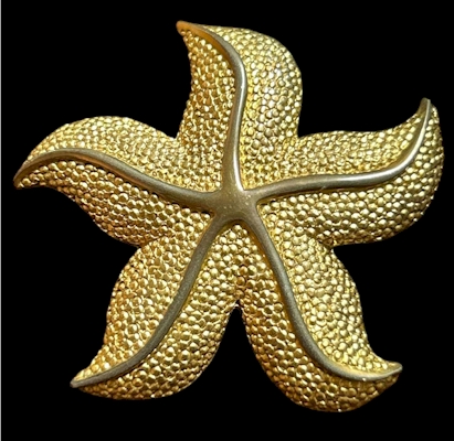 Gold-Tone Starfish Necklace Pendant (1¼ in)