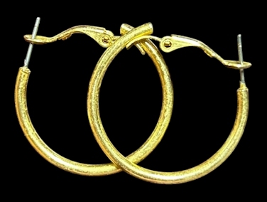 Thick Gold Tone Hoop Earrings – 1 Inch