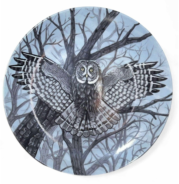Crowne Porcelain Owl Collector Plate by Steven Shachter 1990