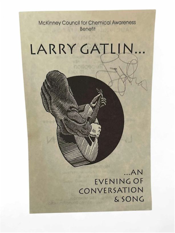 Larry Gatlin Autographed Concert Program 8.5x5.5 Inch
