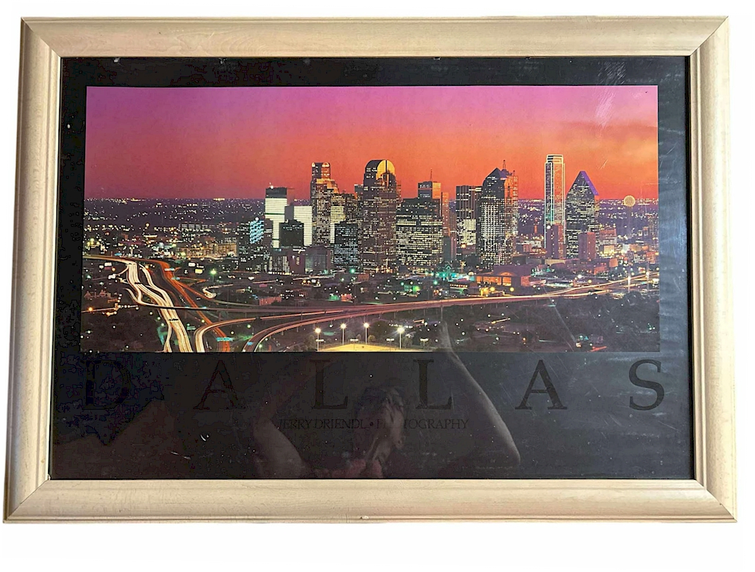 Dallas Skyline Framed Print by Jerry Driendl – 33x24 Inch