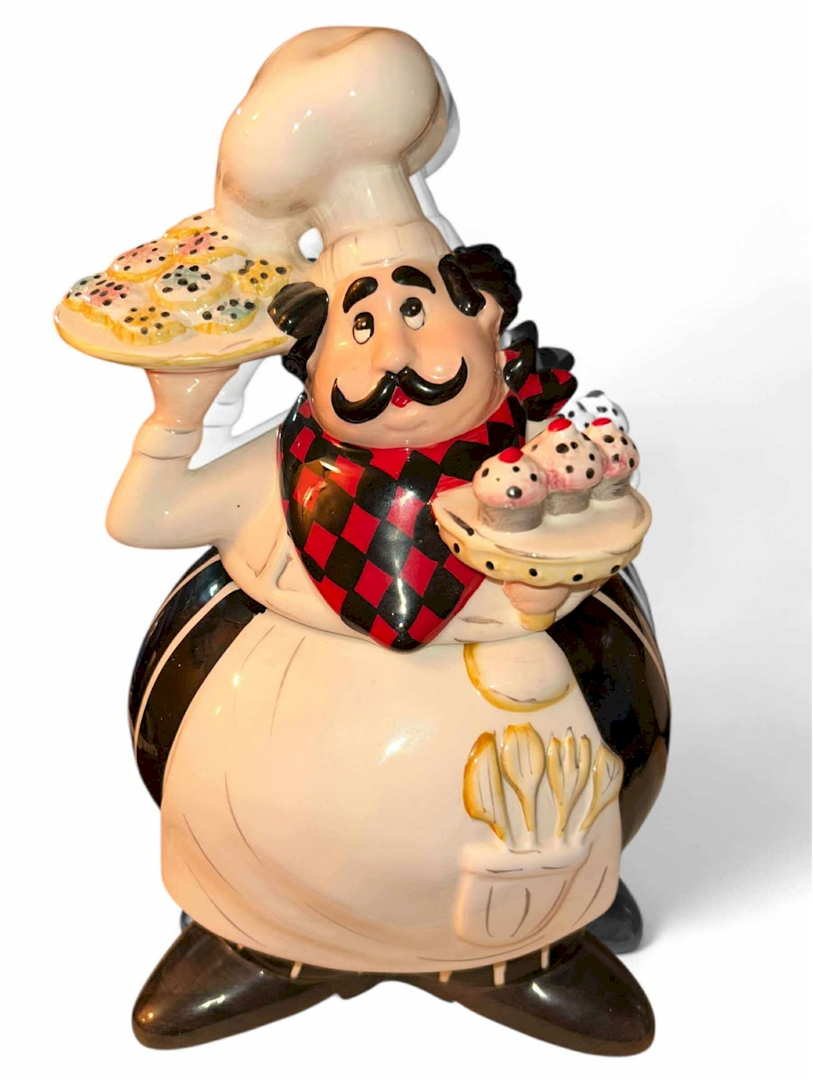American Atelier “Buon Appetito” Italian Chef Cookie Jar – 12.5" Tall Ceramic Kitchen Decor