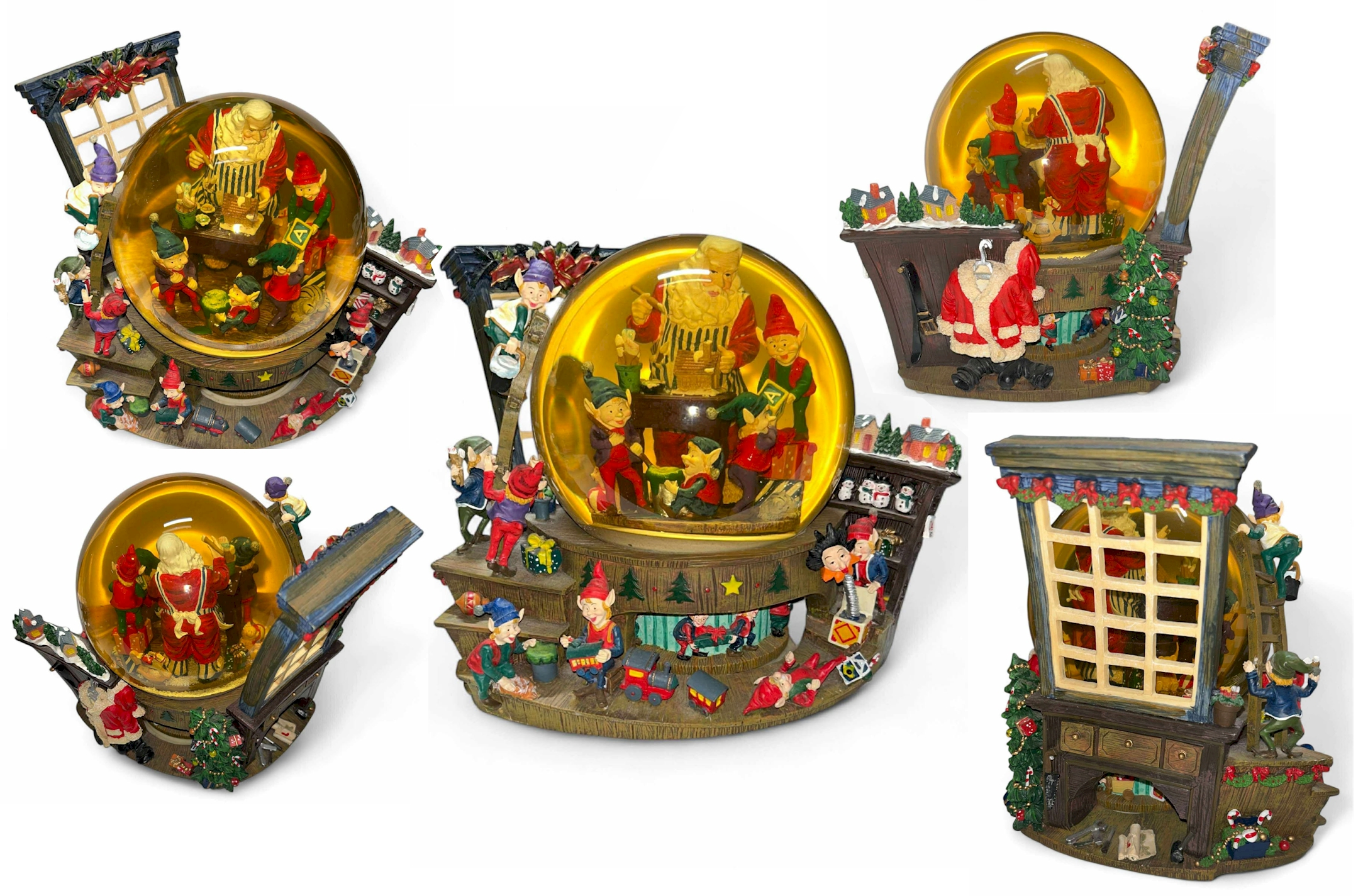 Santa’s Workshop Musical Snow Globe – 9.25” Plays We Wish You a Merry Christmas