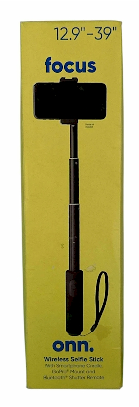 Onn. Wireless Selfie Stick with Bluetooth Remote – 12.9" to 39" Extendable