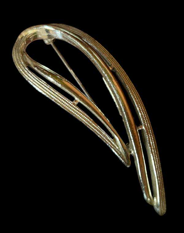 Silver Tone Modern Abstract Brooch Pin – 2.75 Inch