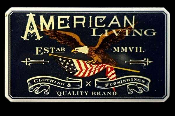 American Living Eagle & Flag Metal Pin – 1.75 Inch