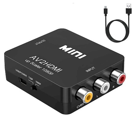 ABLEWE RCA to HDMI,AV to HDMI Converter, 1080P Mini RCA Composite CVBS Video Audio Converter Adapter Supporting PAL/NTSC for TV/PC/ PS3/ STB/Xbox VHS/VCR/Blue-Ray DVD Players NEW