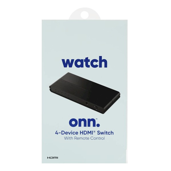 onn 4K HDMI 4x1 Switch w/ Remote