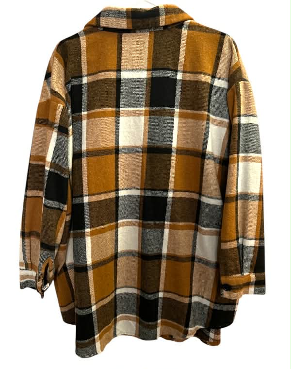 Women’s Shein Curve Plaid Button Up Shacket