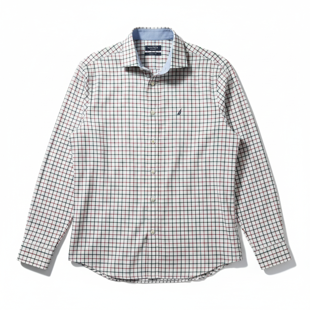 Men’s Nautica Classic Fit Long Sleeve Button Down Shirt 34/35 L 16.5 Neck