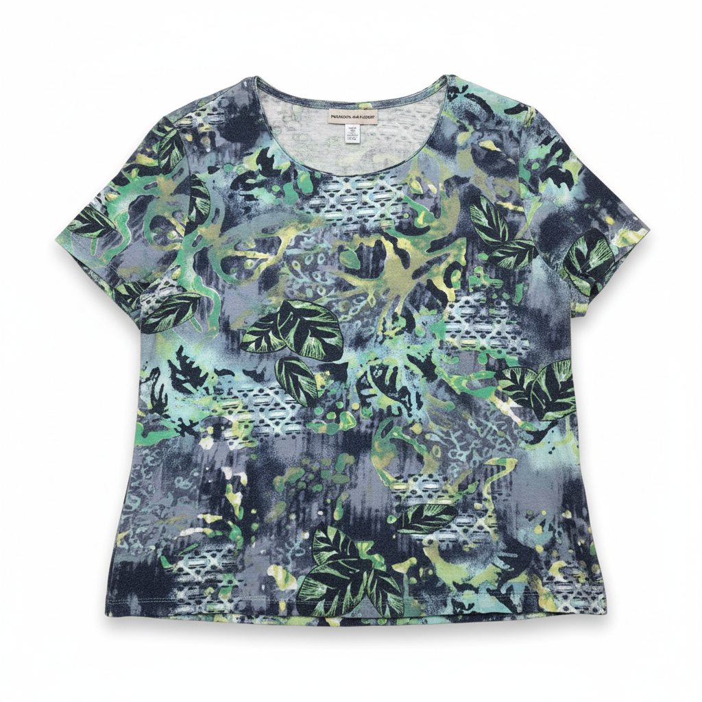 Women’s Printed Knit Top by Rebecca Malone Casual Everyday Stretch Shirt