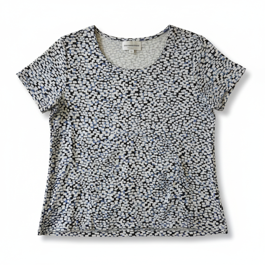 Women’s Printed Knit Top by Rebecca Malone Casual Everyday Stretch Shirt