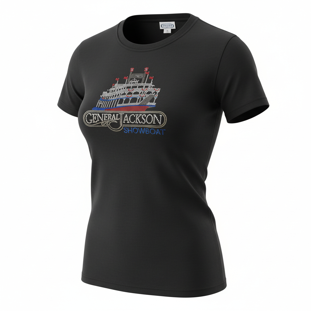 Women’s Graphic Rhinestone Tee General Jackson Showboat Souvenir Shirt XL