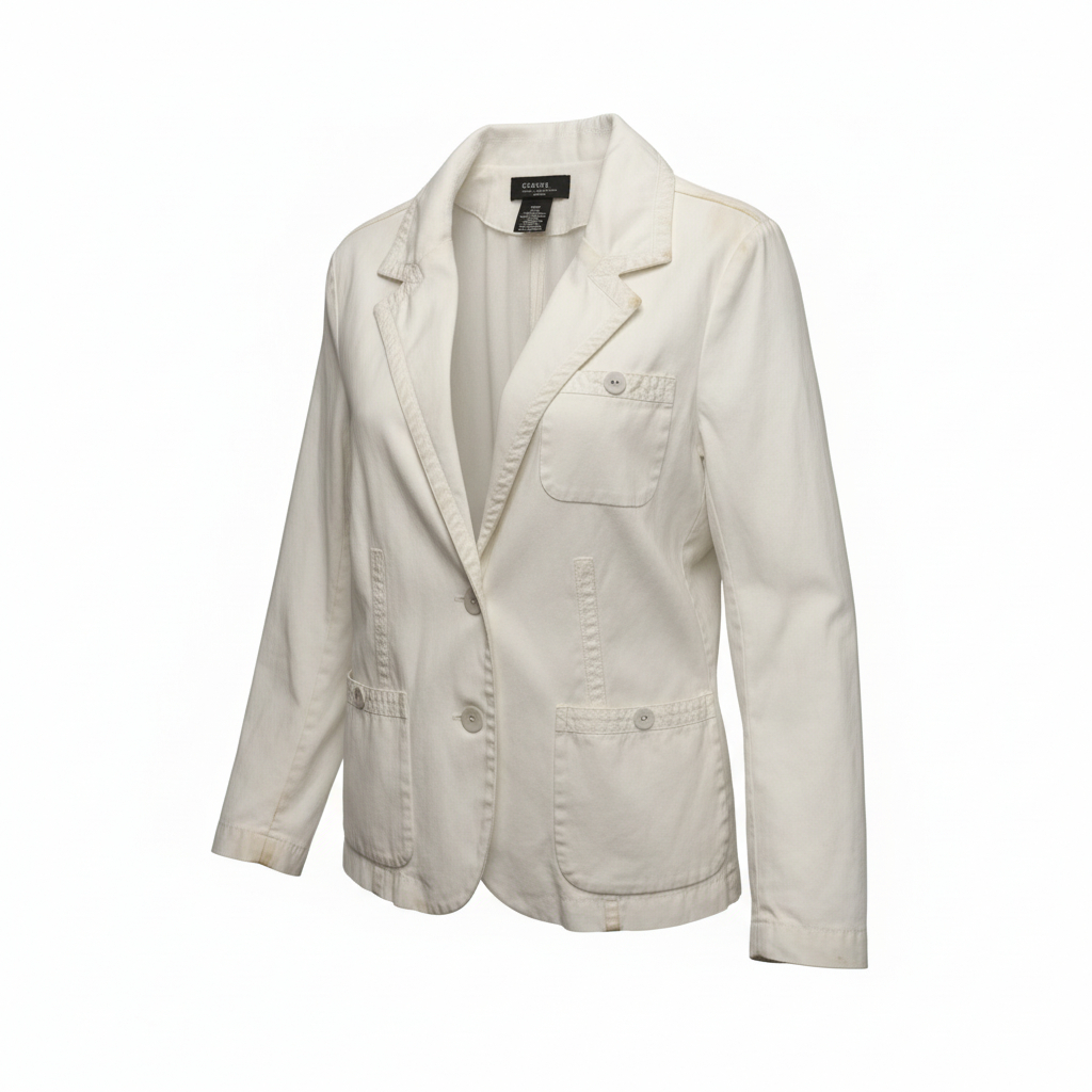 Women’s Casual Blazer Jacket by George Cream Lightweight Button Front Everyday Layering Jacket