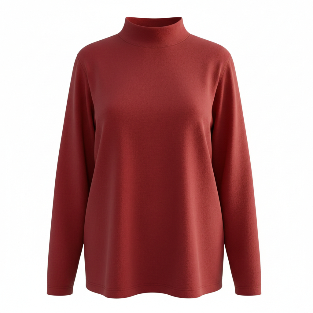 Women’s Mock Neck Long Sleeve Top by Bobbie Brooks Classic Everyday Layer