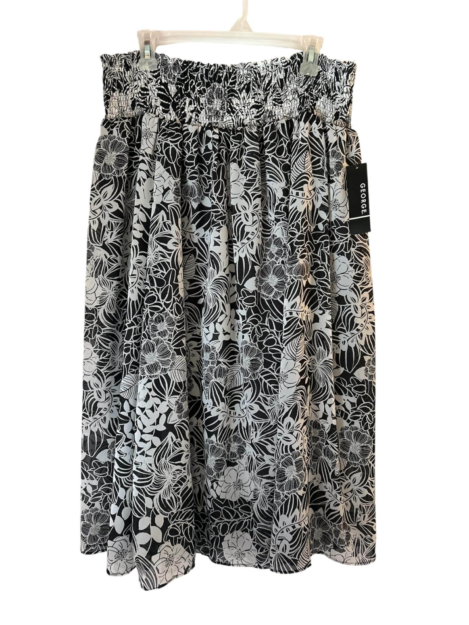 Women’s Floral Skirt by George Lightweight Pull On Skirt with Built In Slip