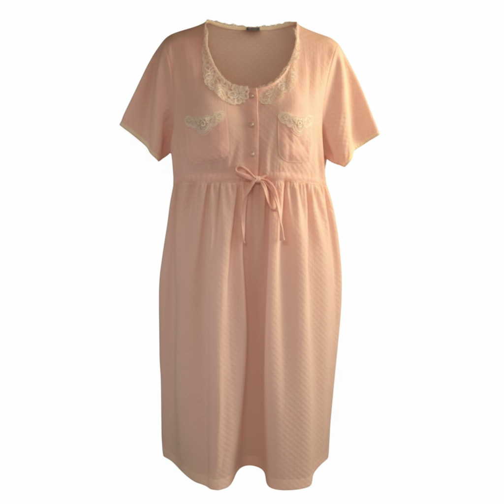 Women’s Vintage Style Lounge Dress by Age Group Intimates Lace Collar House Dress