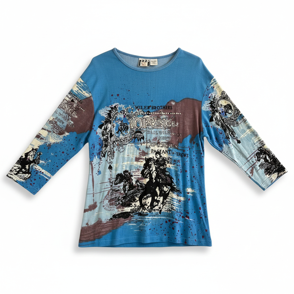 Women’s Western Graphic Top by Take Two Long Sleeve Rodeo Horse Print Shirt