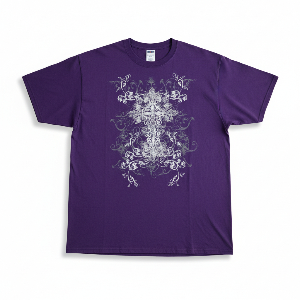 Women’s Rhinestone Cross Graphic Tee Short Sleeve Faith Inspired Statement Shirt