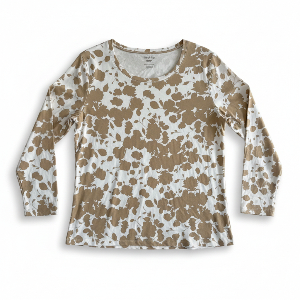 Women’s Floral Long Sleeve Top by White Stag Casual Stretch Everyday Shirt