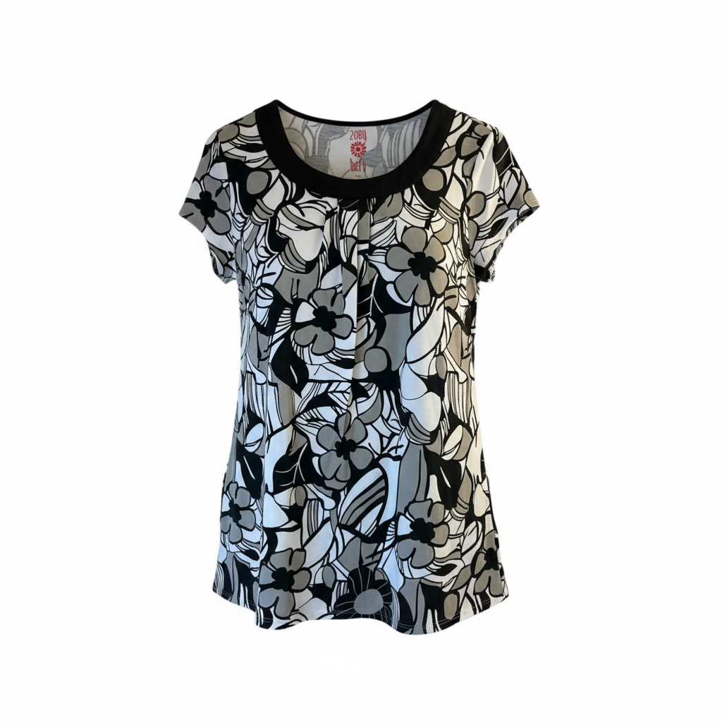 Women’s Floral Print Top by Zoey Beth Lightweight Stretch Casual Blouse