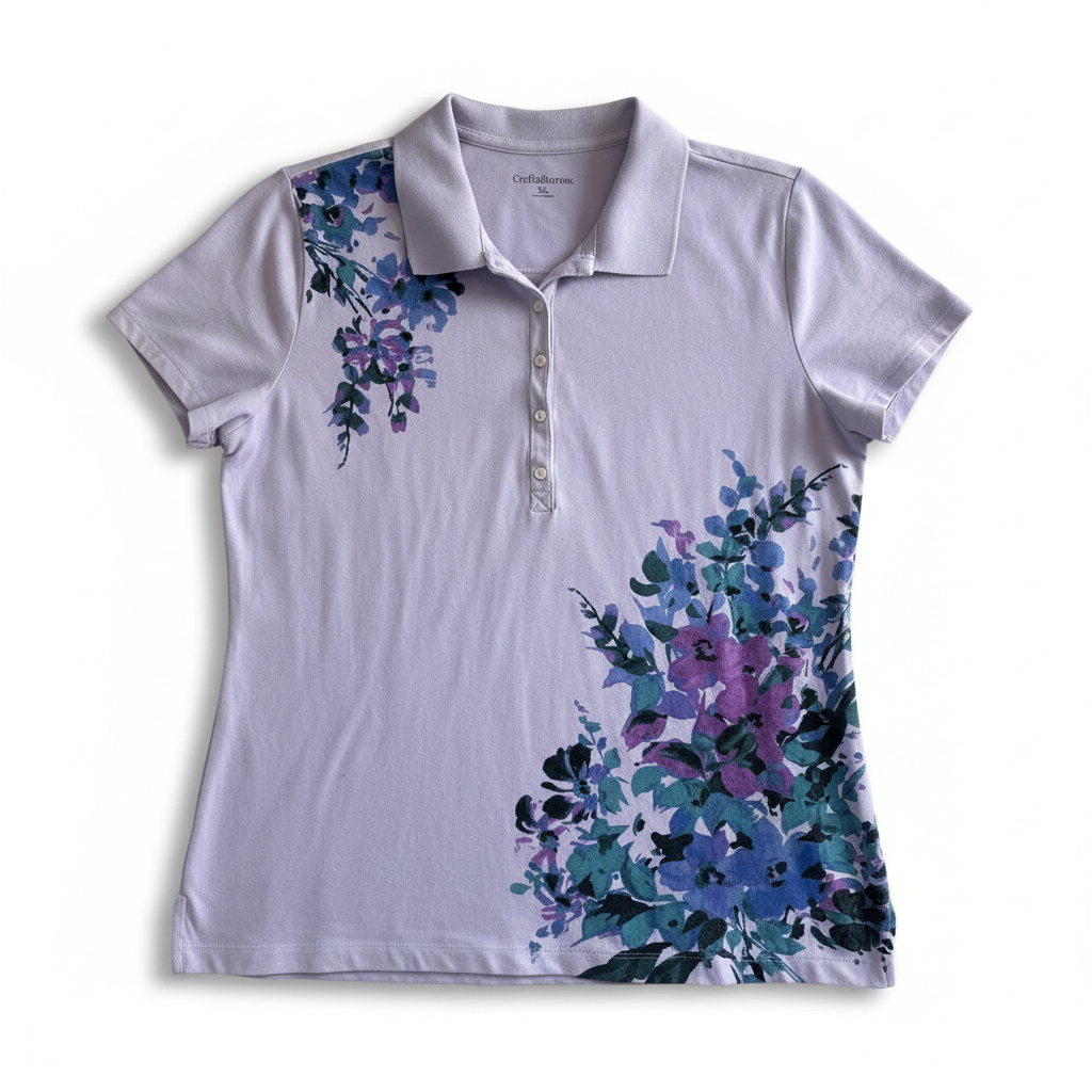 Women’s Floral Polo Top by Croft and Barrow Short Sleeve Collared Casual Shirt