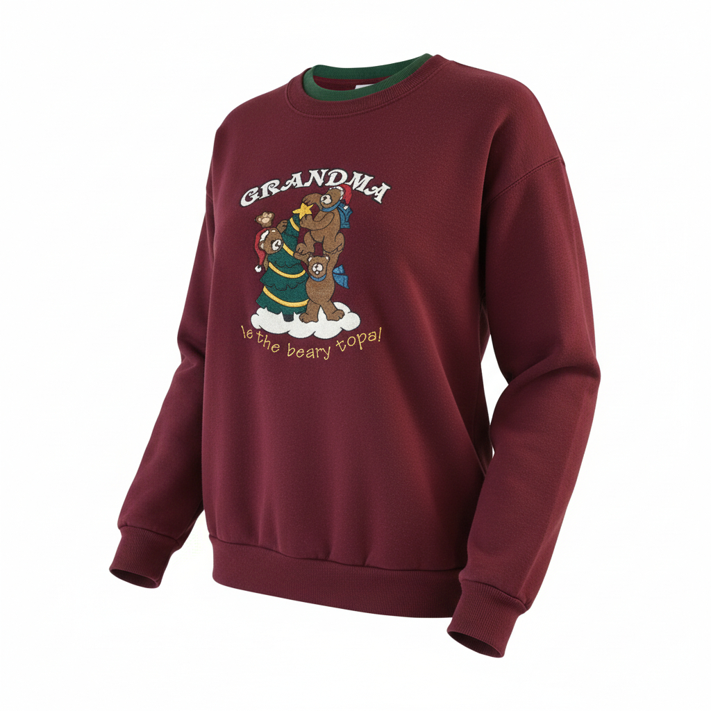 Women’s Christmas Sweatshirt by Croft and Barrow Grandma Holiday Graphic Crewneck Cozy Pullover