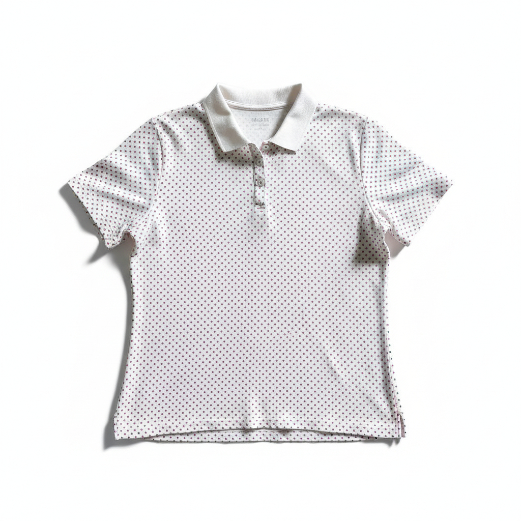 Women’s Polka Dot Polo Shirt by White Stag Short Sleeve Casual Golf Style Top