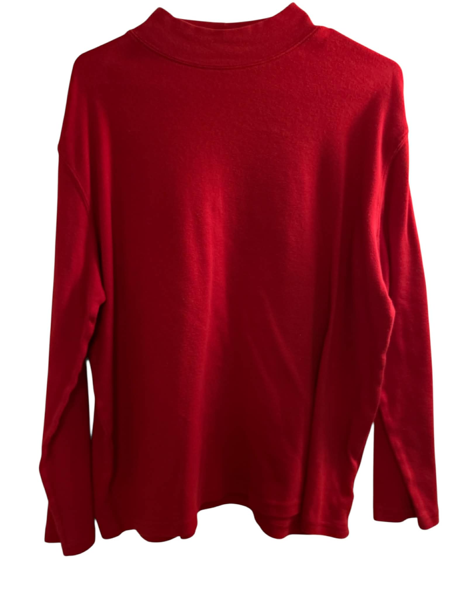 Women’s Long Sleeve Mock Neck Top by Bobbie Brooks Classic Casual Everyday Pullover