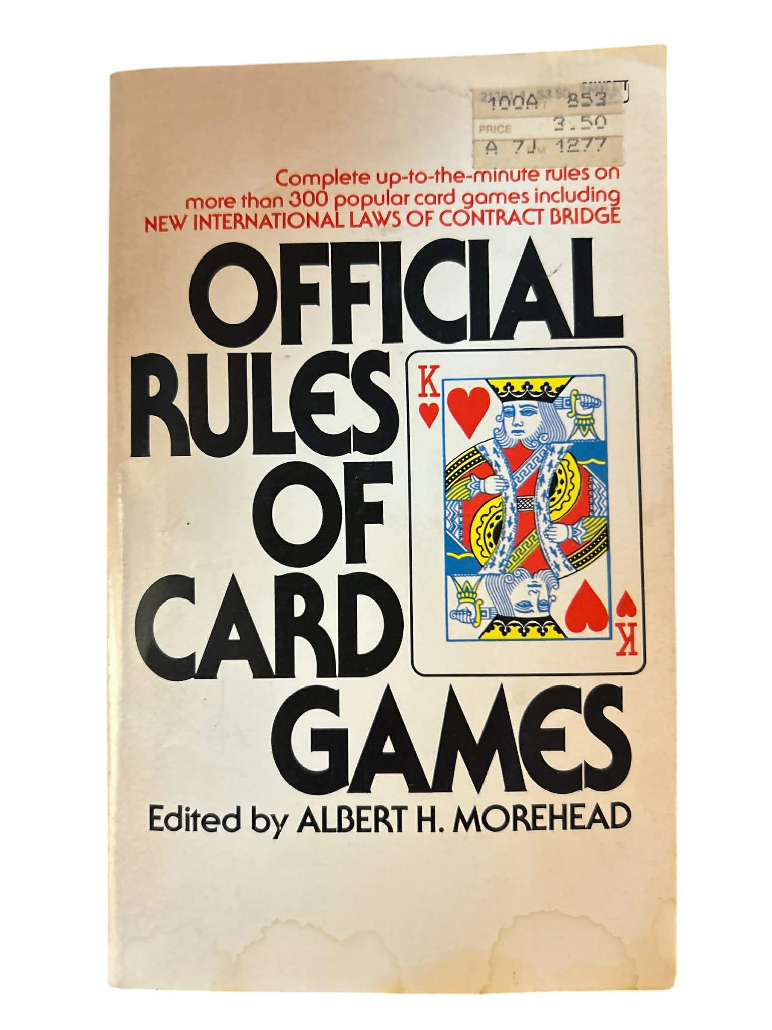 Official Rules of Card Games Edited by Albert H Morehead Vintage Card Game Reference Book