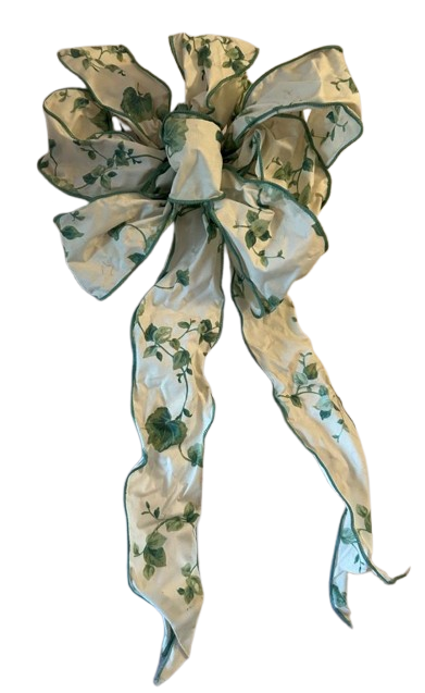Floral Decorative Bow with Green Accents - Size 17" long