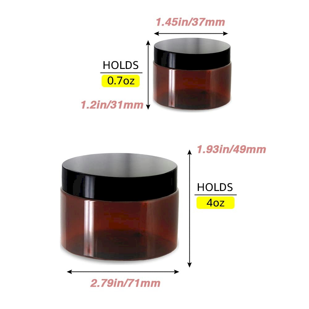 4 oz Amber Plastic Containers with Lid
