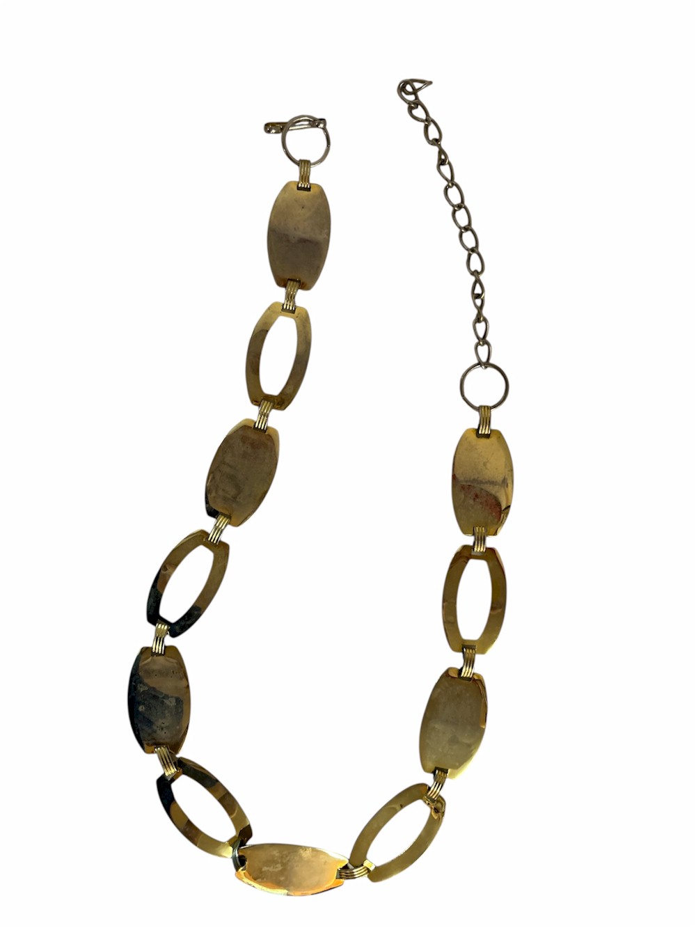 35" - Gold-Toned Oval Chain Necklace - 35" Modern Chic