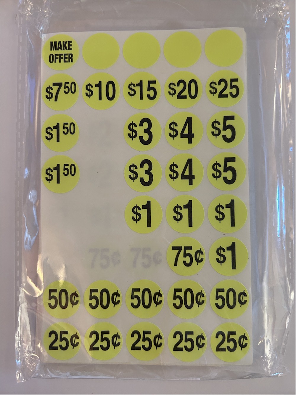 Garage Sale Pricing Stickers Pack - Bright Neon Circles