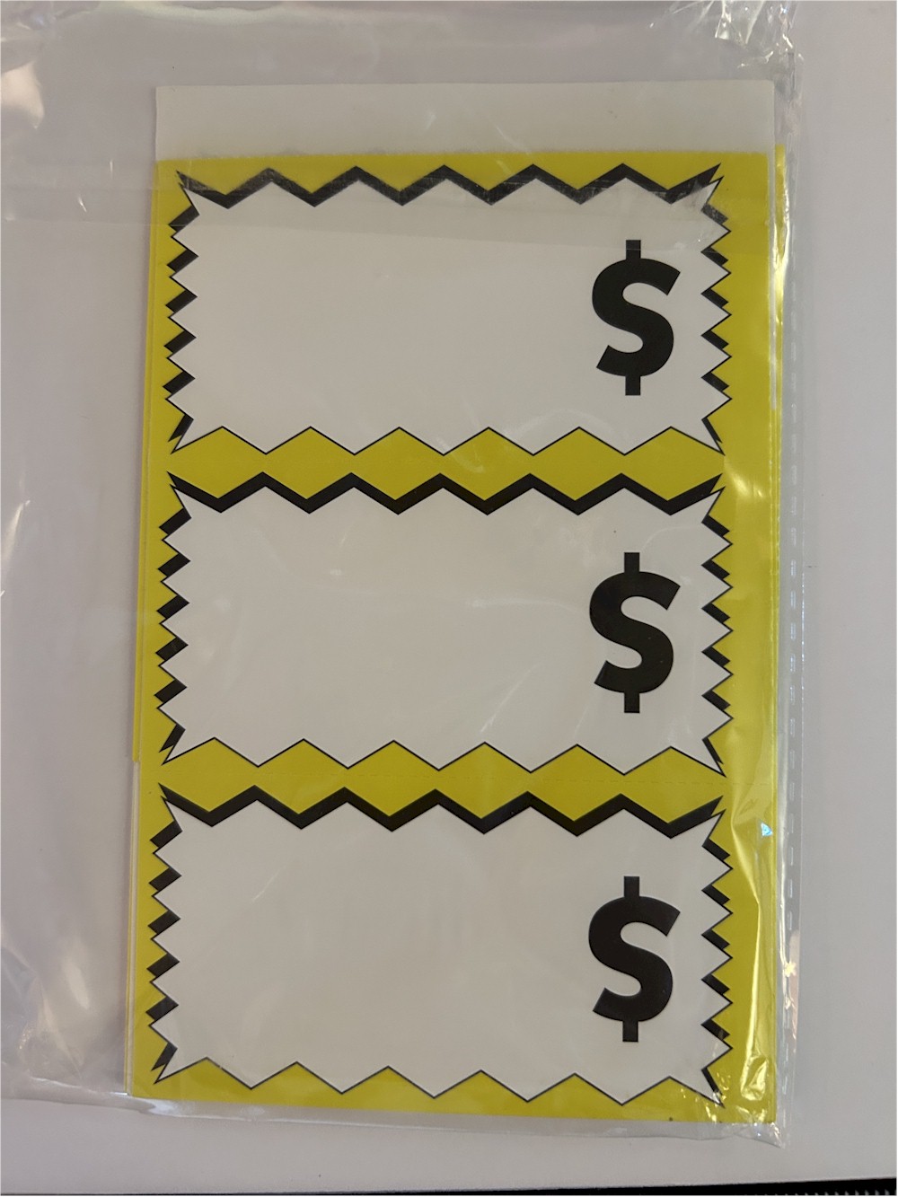 Price Tag Stickers - Bright Yellow with Dollar Sign