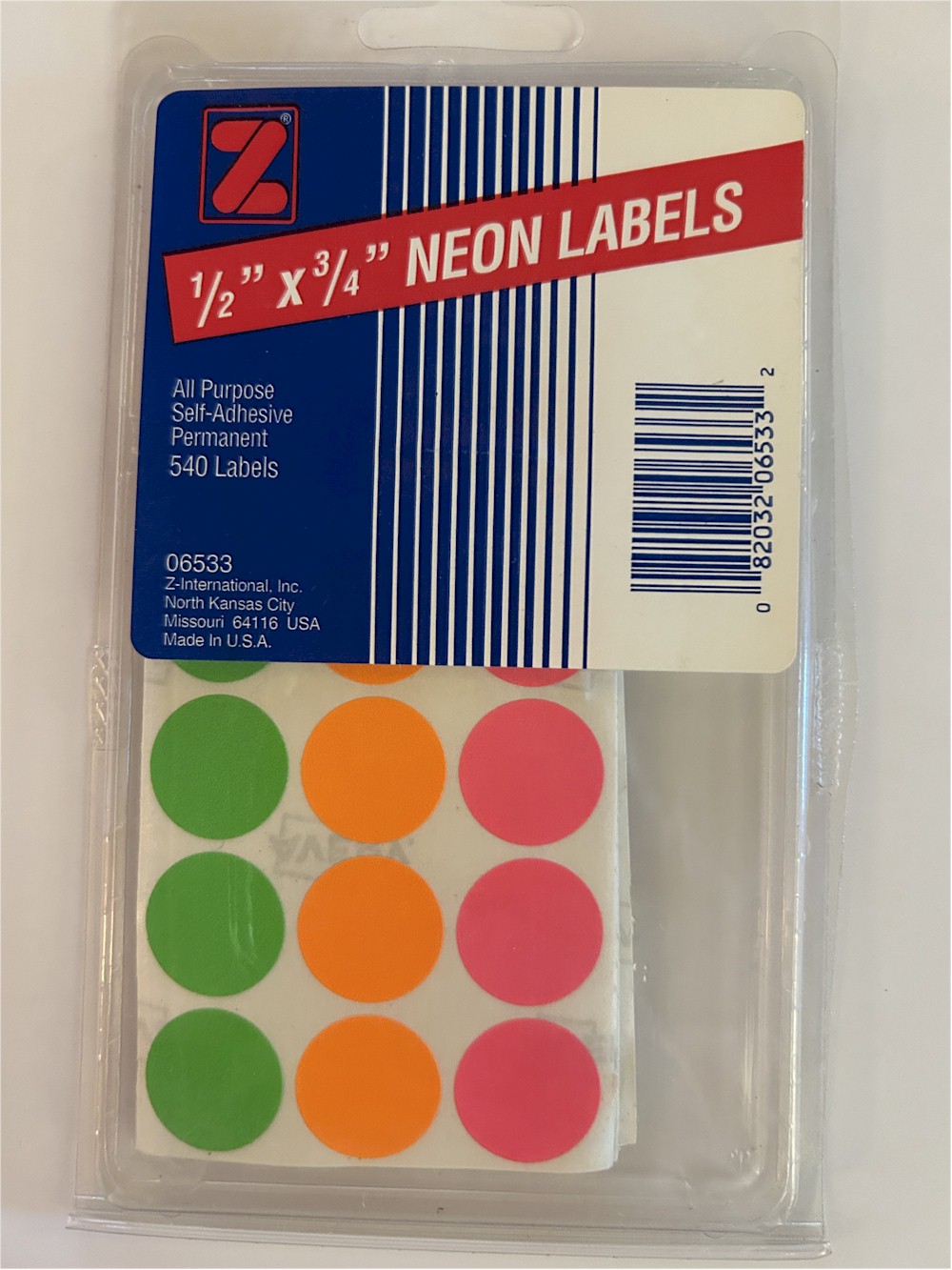 Neon Labels Pack - Self-Adhesive 540 Count