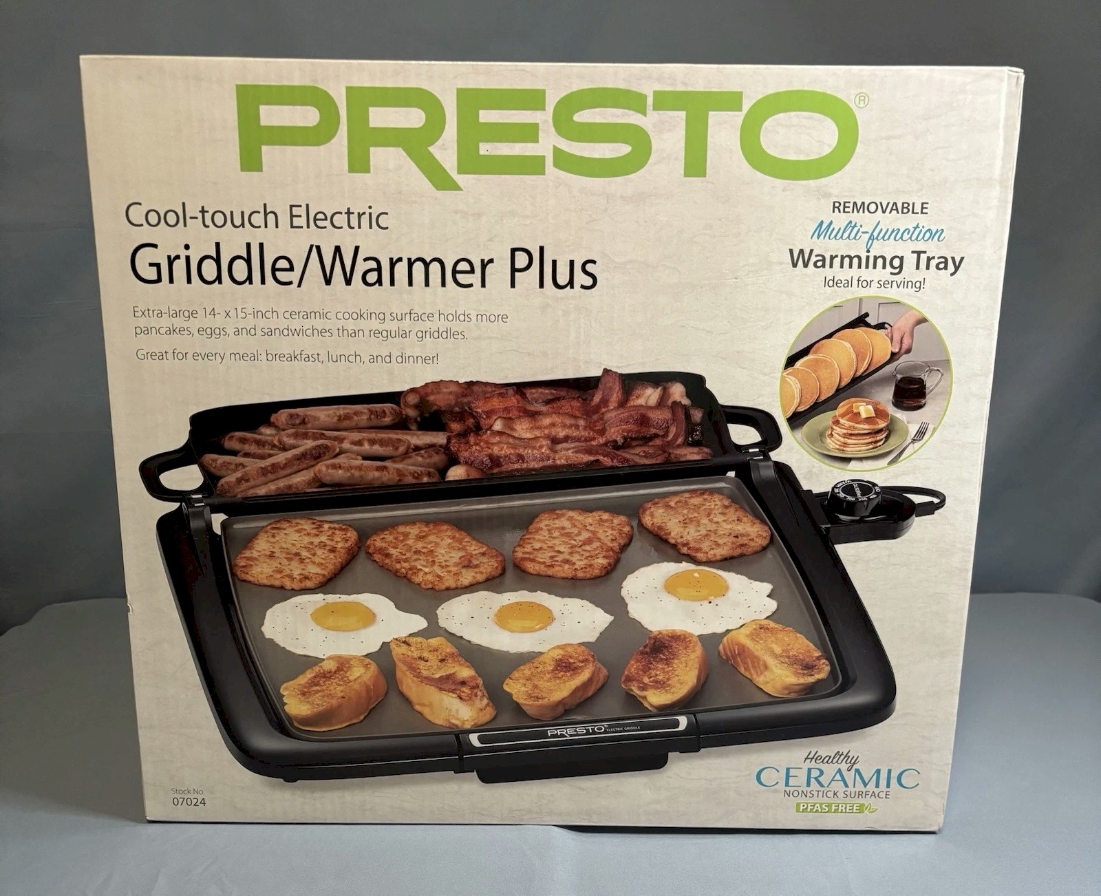 Presto Ceramic Electric Griddle with Drip Tray