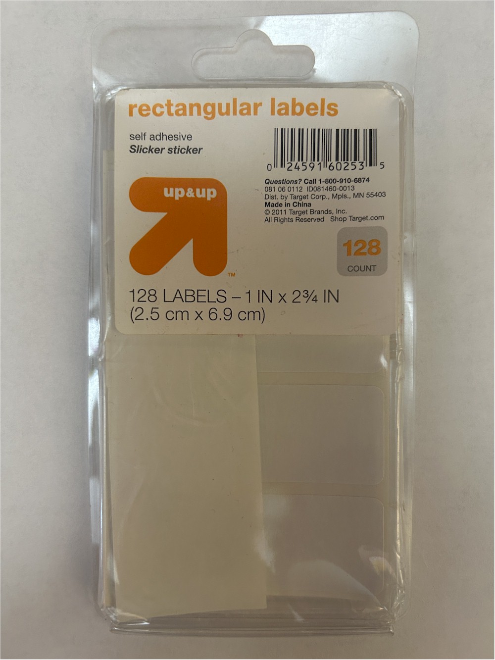 Up & Up Rectangular Self-Adhesive Labels (128 Count)