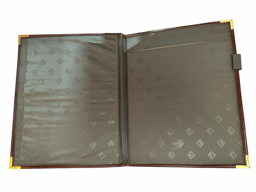 Samsill Leather Padfolio with Gold Corner Accents