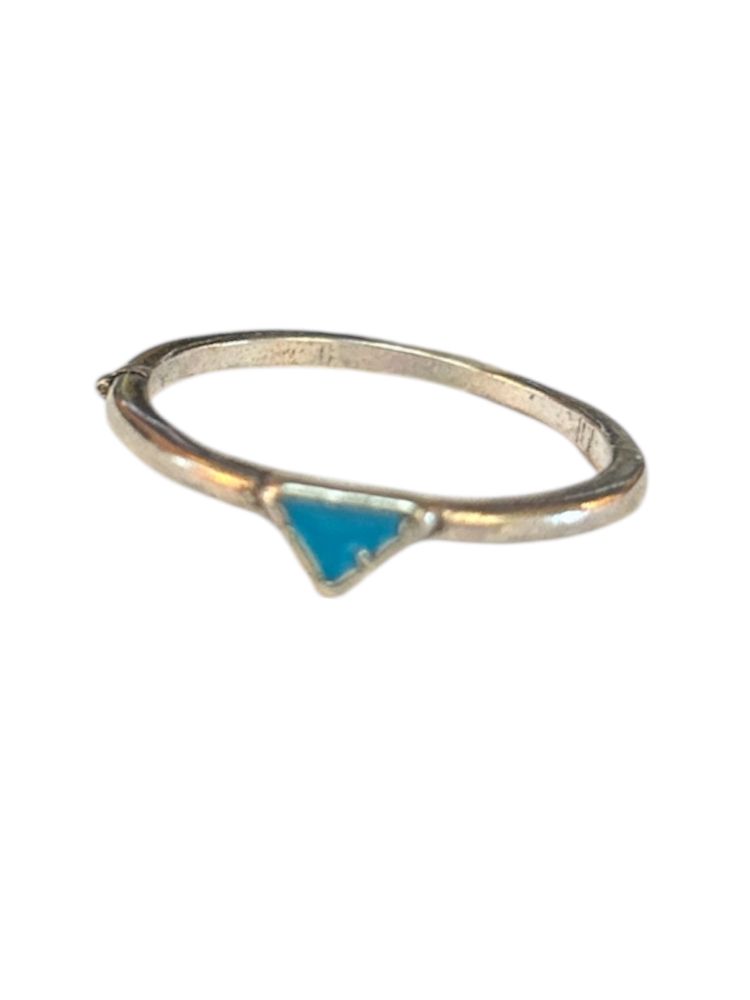 Costume Fashion Ring - Silver Band with Blue Stone