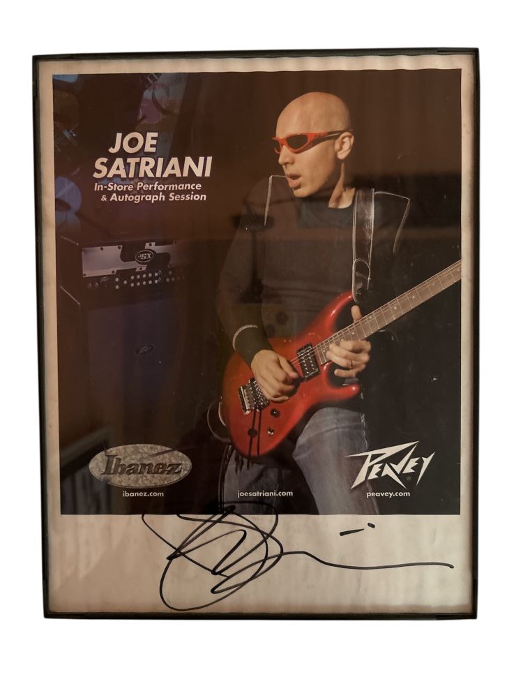 Joe Satriani Signed Poster 90's Early 2000's 9x11 VG